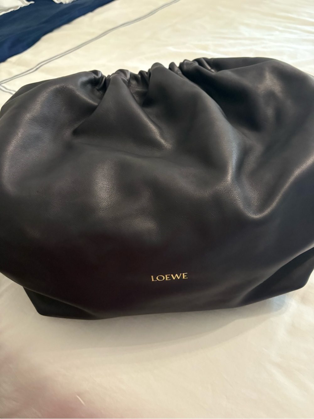 Loewe XL squeeze cord Black Leather Tote with Rope Strap - Picture 2 of 7